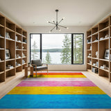 Vibrant Multi-color and Patterns Vibrant Multi-Color Horizontal Stripe Area Rug