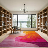 Radiant Sunset Wave Abstract Area Rug
