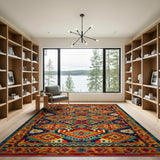 Vibrant Geometric Multi-Color Southwestern Rug