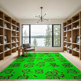 Playful Shamrock Clover Pattern Area Rug