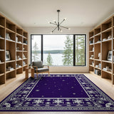 Purple Starry Night Heritage Tribal Area Rug