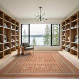 Geometric Modern Bold Orange Geometric Grid Area Rug
