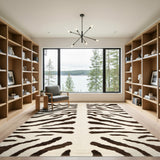 Brown Abstract Stripe Area Rug