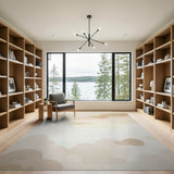 Dreamy Beige Clouds Abstract Area Rug