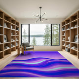 Purple Wave Abstract Area Rug
