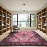 Vibrant Pink Southwestern Geometric Area Rug