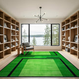 Vibrant Green Black Frame Geometric Area Rug
