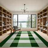 Green Green Plaid Checkered Area Rug
