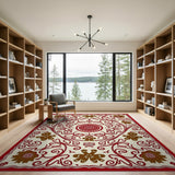 Festive Gingerbread Mandala Area Rug