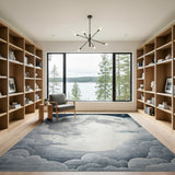 Dreamy Cartoon Moon Clouds Area Rug