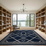 Navy Geometric Lattice Area Rug
