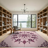 Floral Vintage Pink Mandala Floral Area Rug