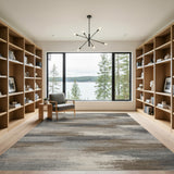 Grey Distressed Abstract Area Rug