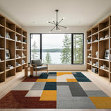 Multi-color and Patterns Bold Geometric Multi-Color Block Area Rug