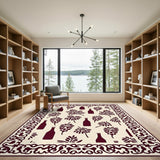 Red Wine Bottle Grape Area Rug