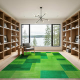 Geometric Modern Vibrant Green Patchwork Geometric Area Rug