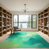 Mint Green Abstract Spiked Area Rug