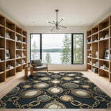 Vintage Gold Chain Cameo Medallion Rug