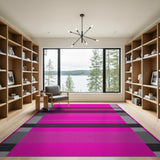 Vibrant Pink Plaid Geometric Area Rug