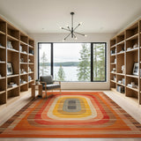 Vibrant Concentric Oval Geometric Area Rug