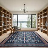 Blue Nautical Rope Knot Area Rug
