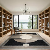 Modern Geometric Crescent Abstract Rug