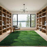Lush Pine Needle Textured Green Area Rug