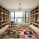 Rustic Hearts Patchwork Area Rug