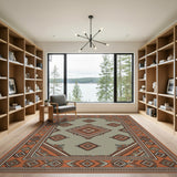 Southwestern Geometric Area Rug in Terracotta