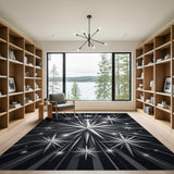 Silver Starburst Geometric Area Rug
