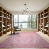 Pink Wavy Zebra Stripe Area Rug