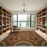 Vibrant Backpack Geometric Area Rug