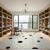 Modern Black Polka Dot Area Rug