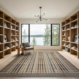 Brown and Tan Geometric Modern Brown Tan Diamond Geometric Area Rug