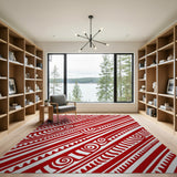 Bold Red Heritage Tribal Stripe Rug