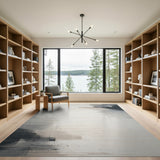 Streaked Grey Abstract Area Rug
