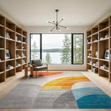Vibrant Arched Multi-Color Geometric Rug
