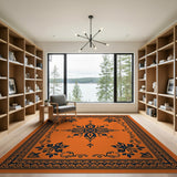 Orange Persian Medallion Area Rug