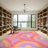 Abstract Area Vibrant Wave Abstract Area Rug