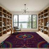 Rainbow Treble Clef Music Area Rug