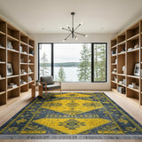Bold Yellow Geometric Southwestern Area Rug