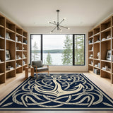 Navy Rope Anchor Celtic Knot Area Rug