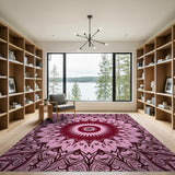 Pink Intricate Pink Mandala Persian Area Rug