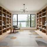 Modern Geometric Beige Abstract Area Rug