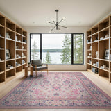 Blush Traditional Persian Blush Pink Persian Floral Area Rug