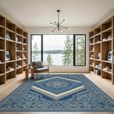 Blue Geometric Mandala Area Rug