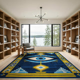 Mystic Evil Eye Navy Southwestern Rug