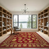 Golden Acorn Oak Leaf Red Persian Rug
