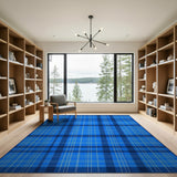 Blue Plaid Geometric Area Rug