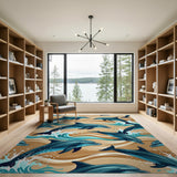 Jumping Dolphins Ocean Waves Area Rug